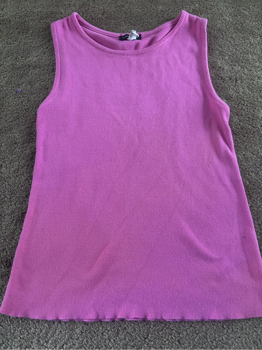 Boston Proper Bright Pink Knit Tank Top